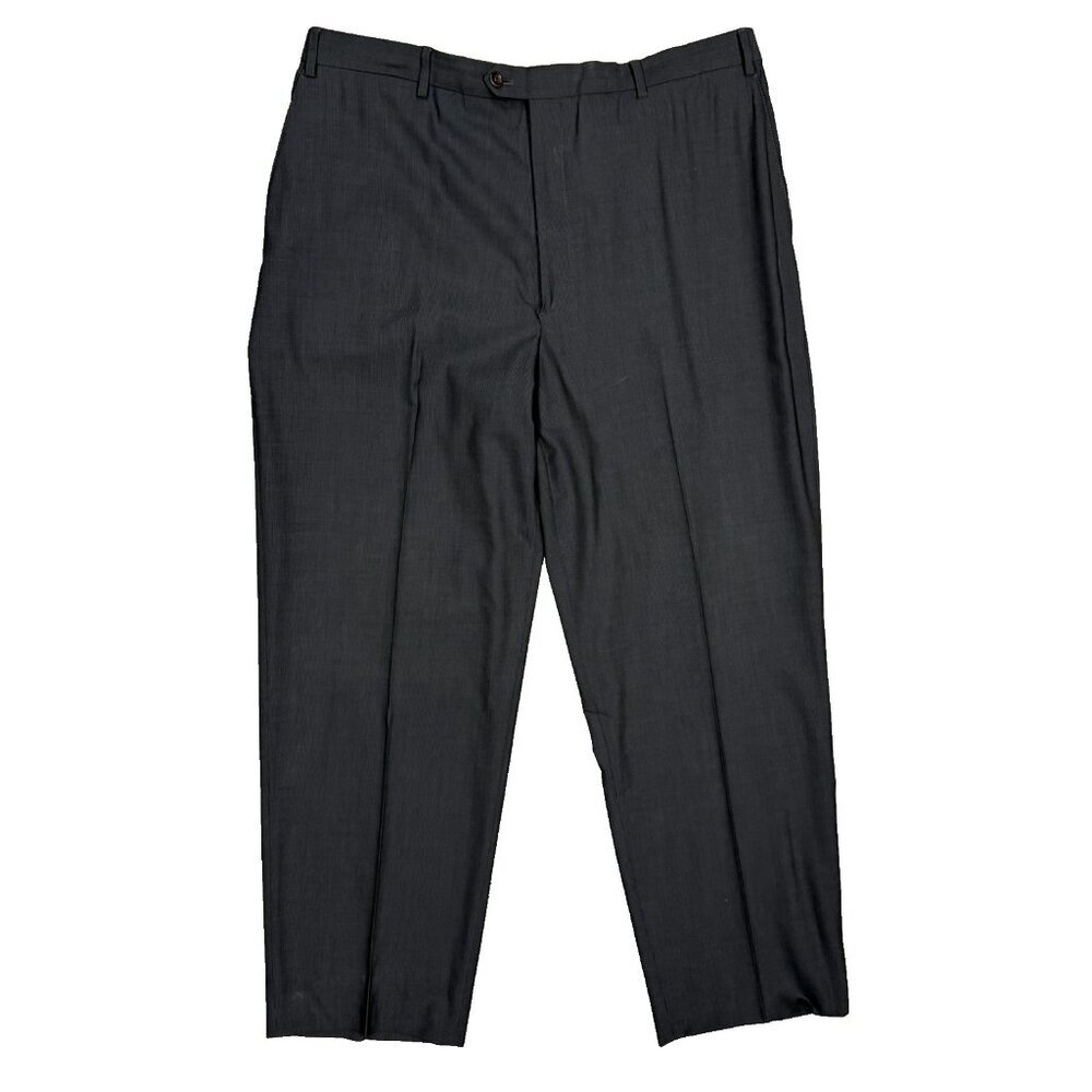 Giorgio Armani Dress Pants Striped Wool Trousers Grey 38x31